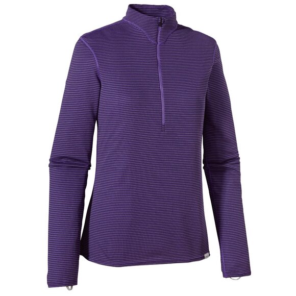 Patagonia W's Capilene® 3 Midweight 1/4 Zip-Neck, size large, purple stripe - Picture 1 of 6